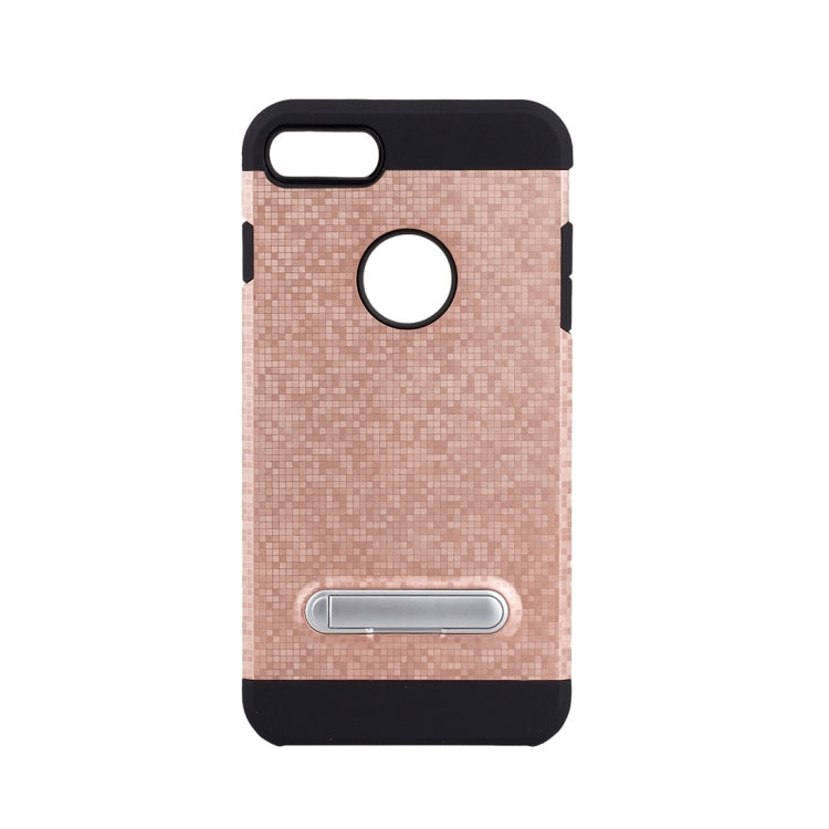 for  iPhone 8 & 7  Color Lattice Texture TPU + PC Protective Case with Holder