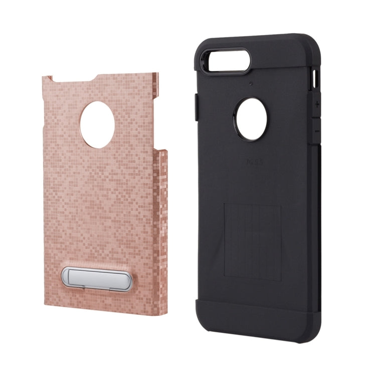 for  iPhone 8 & 7  Color Lattice Texture TPU + PC Protective Case with Holder