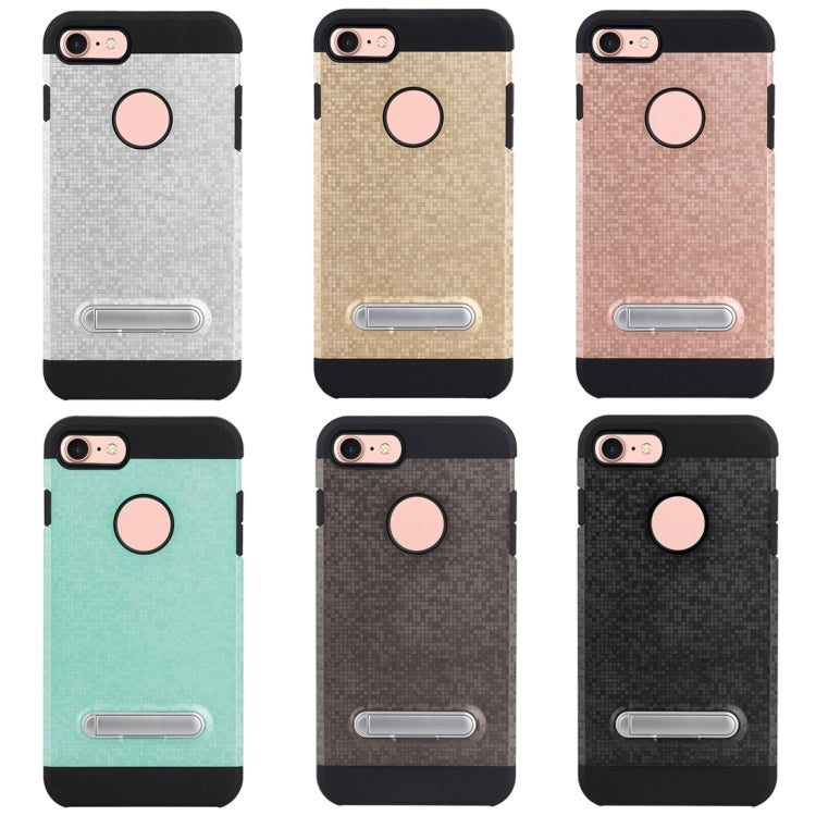 for  iPhone 8 & 7  Color Lattice Texture TPU + PC Protective Case with Holder
