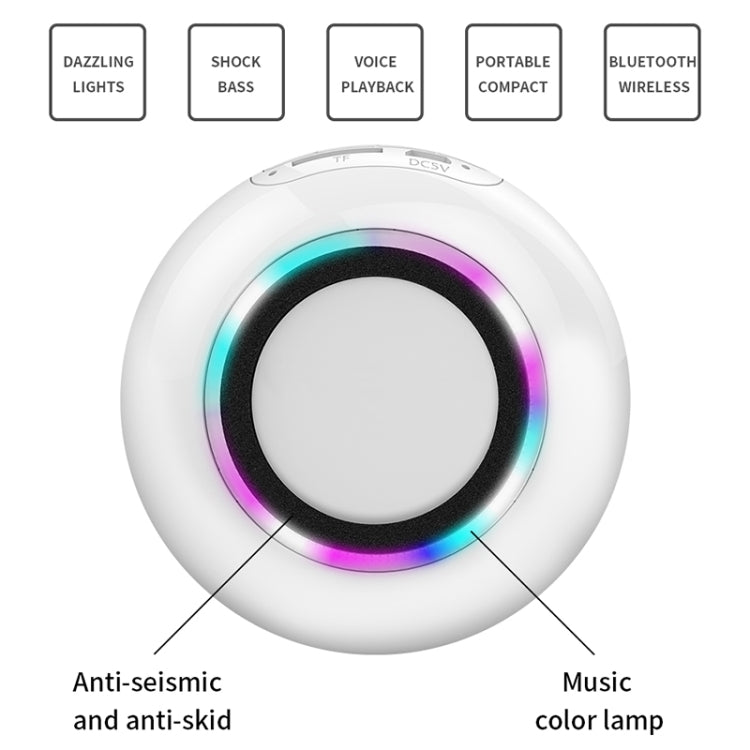 KIVEE KV-MW01 Tone Color Light Bluetooth Speaker, Support TF & FM & Voice Call(Blue)