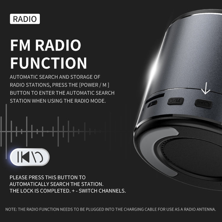 KIVEE KV-MW02 Mini Wireless Bluetooth Speaker, Support TF & FM & Bluetooth Call