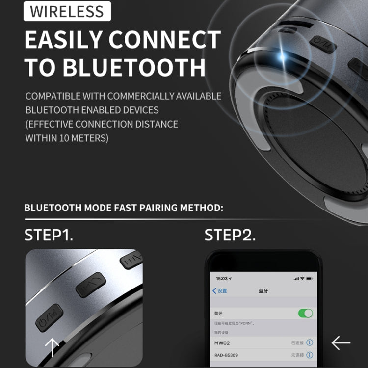 KIVEE KV-MW02 Mini Wireless Bluetooth Speaker, Support TF & FM & Bluetooth Call