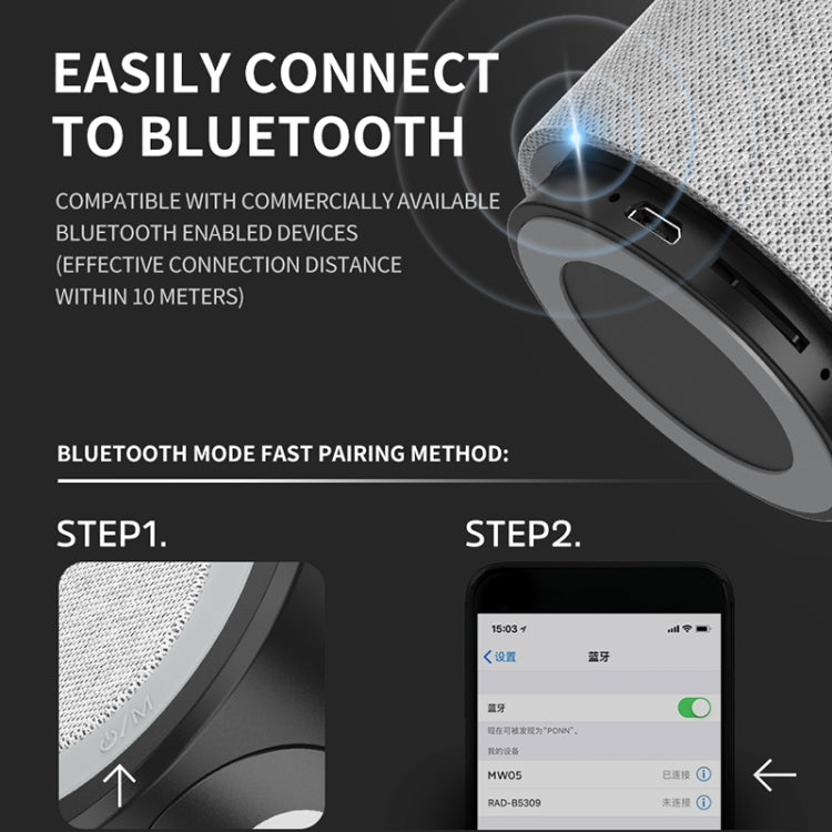 KIVEE KV-MW05 Mini Wireless Bluetooth Speaker, Support TF & FM & Bluetooth Call