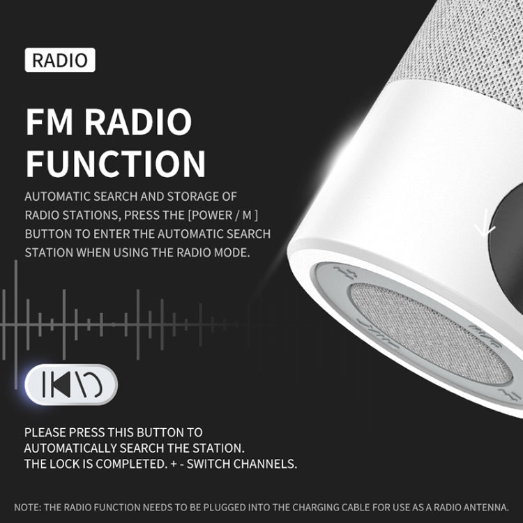 KIVEE KV-MW05 Mini Wireless Bluetooth Speaker, Support TF & FM & Bluetooth Call