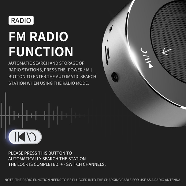 KIVEE KV-MW06A Touch Control Wireless Bluetooth Speaker, Support TF & FM & AUX & Bluetooth call (Black)