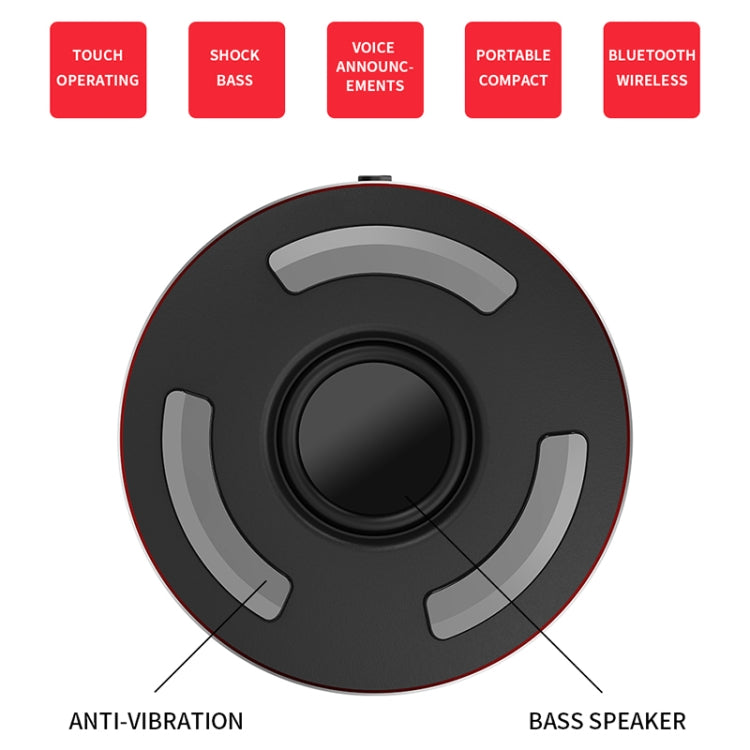 KIVEE KV-MW06A Touch Control Wireless Bluetooth Speaker, Support TF & FM & AUX & Bluetooth call (Black)