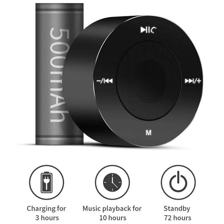 KIVEE KV-MW06A Touch Control Wireless Bluetooth Speaker, Support TF & FM & AUX & Bluetooth call (Black)
