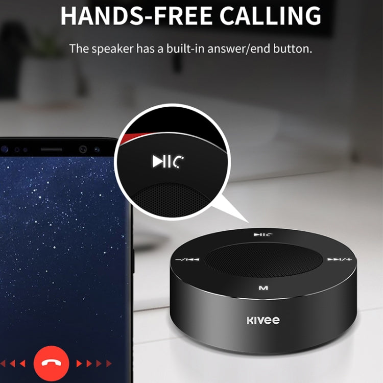 KIVEE KV-MW06A Touch Control Wireless Bluetooth Speaker, Support TF & FM & AUX & Bluetooth call (Black)