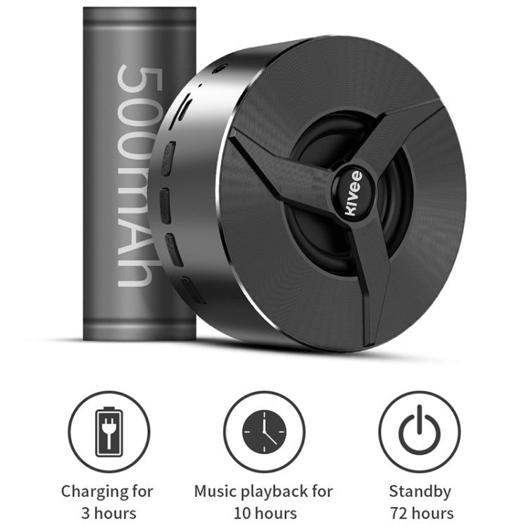 KIVEE KV-MW06B Wireless Bluetooth Speaker, Support TF & FM & AUX & Bluetooth call (Black)