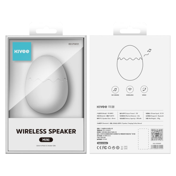 KIVEE KV-MW08 Mini Wireless Bluetooth Speaker, Support Voice Call (White)