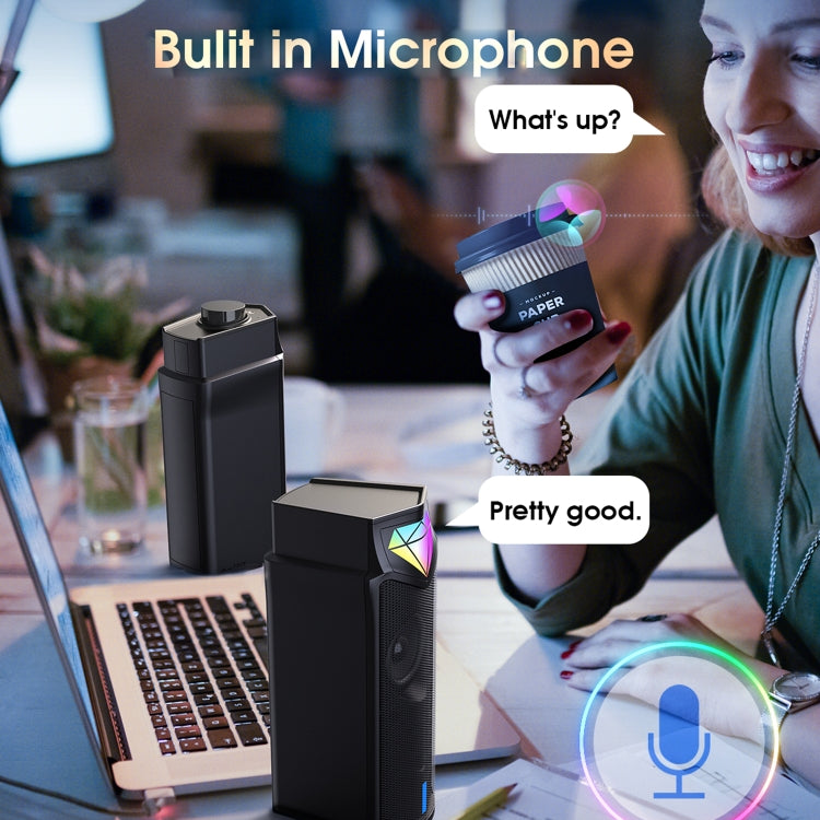 L1 Outdoor Portable RGB Light USB Bluetooth Wireless Speaker with Mic(Black)