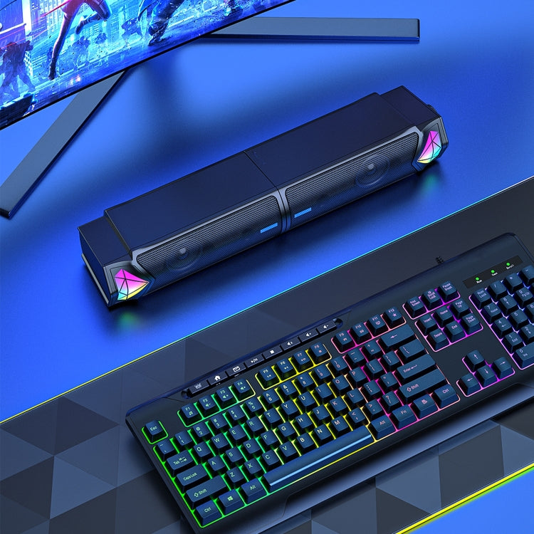 L1 Outdoor Portable RGB Light USB Bluetooth Wireless Speaker with Mic(Black)