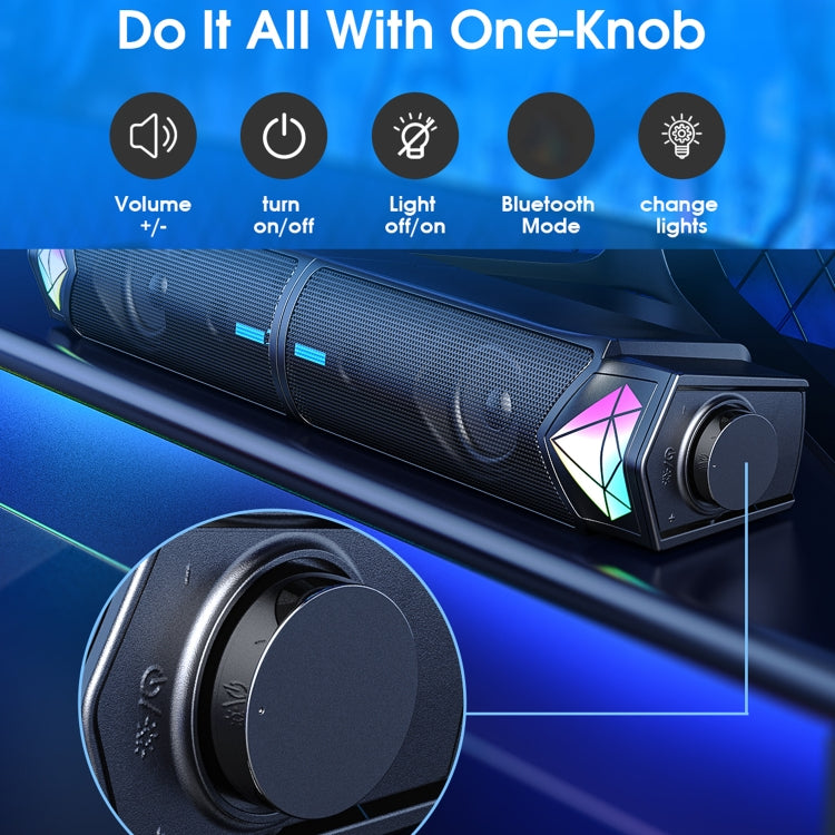 L1 Outdoor Portable RGB Light USB Bluetooth Wireless Speaker with Mic(Black)