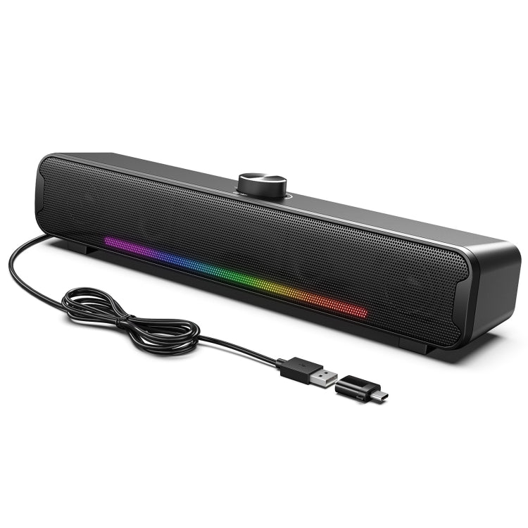 L16 Outdoor Portable RGB Light HiFi USB Bluetooth Wireless Speaker(Black)