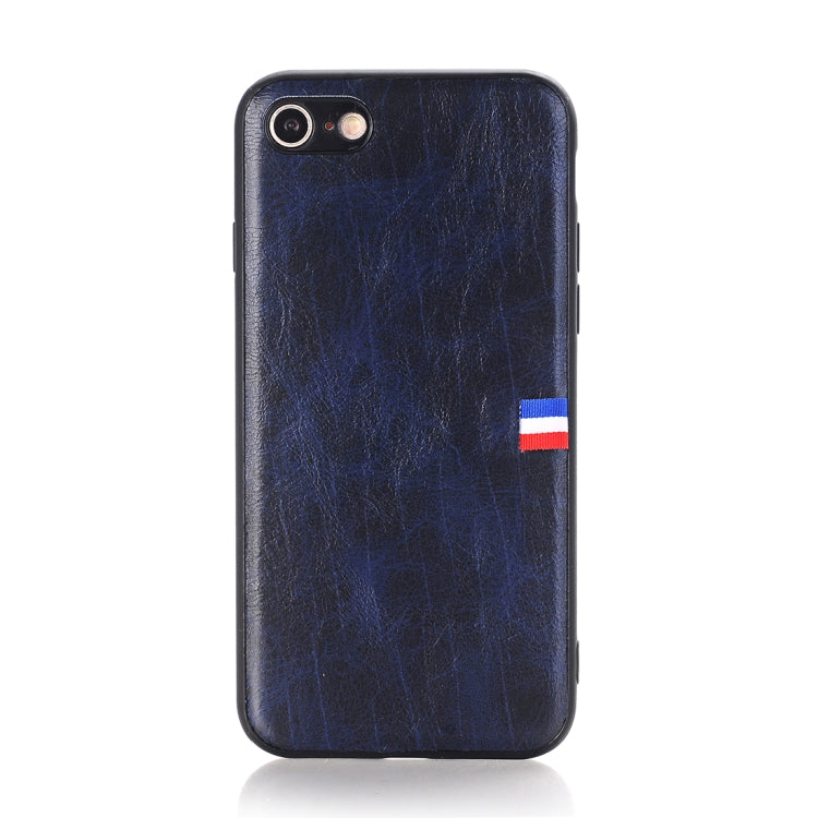 For iPhone SE 2020 & 8 & 7 PU Leather Crazy Horse Texture Flag Print Protective Back Case