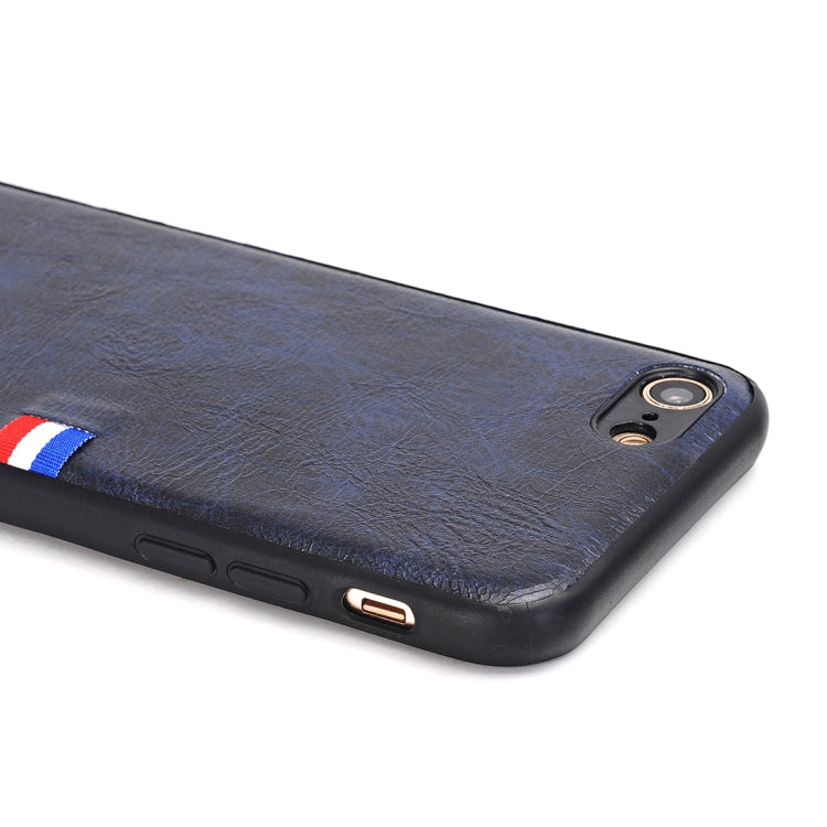 For iPhone SE 2020 & 8 & 7 PU Leather Crazy Horse Texture Flag Print Protective Back Case
