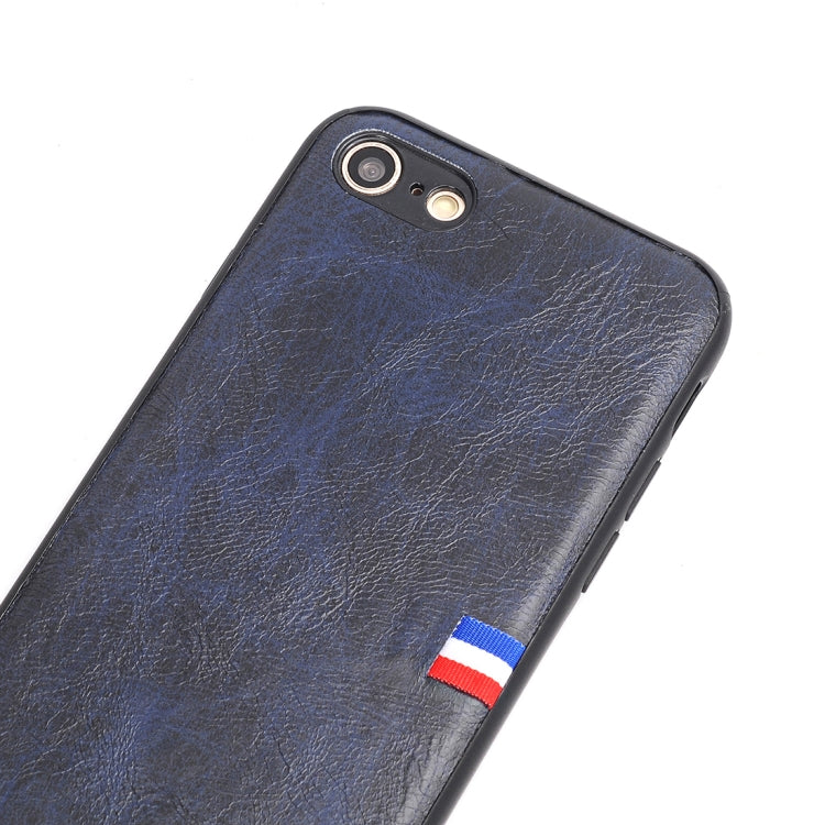 For iPhone SE 2020 & 8 & 7 PU Leather Crazy Horse Texture Flag Print Protective Back Case