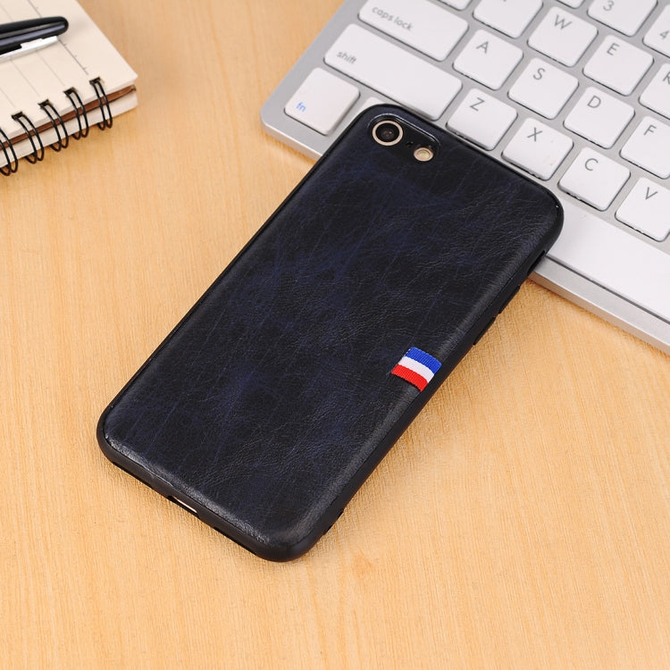 For iPhone SE 2020 & 8 & 7 PU Leather Crazy Horse Texture Flag Print Protective Back Case