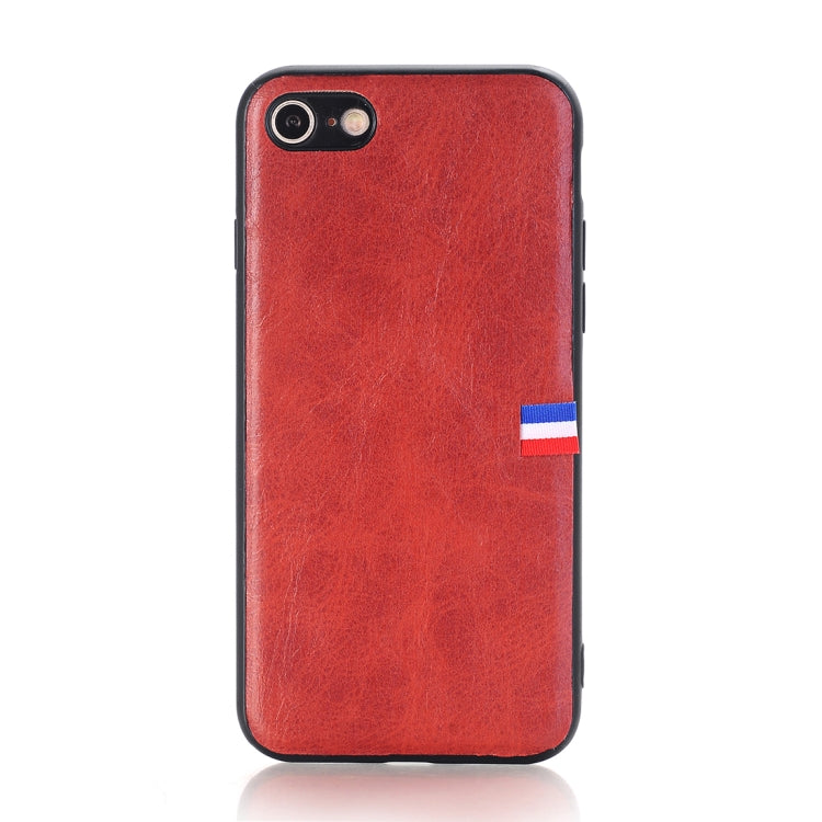 For iPhone SE 2020 & 8 & 7 PU Leather Crazy Horse Texture Flag Print Protective Back Case