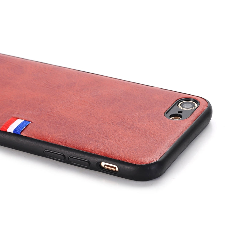 For iPhone SE 2020 & 8 & 7 PU Leather Crazy Horse Texture Flag Print Protective Back Case