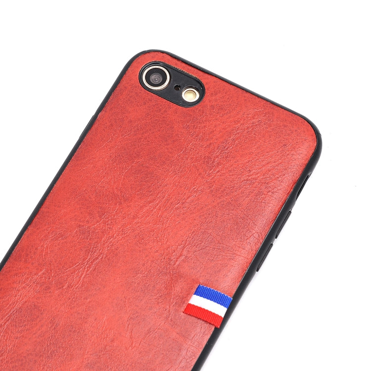 For iPhone SE 2020 & 8 & 7 PU Leather Crazy Horse Texture Flag Print Protective Back Case
