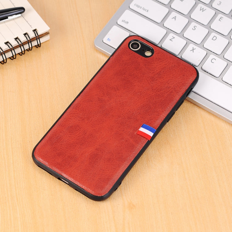 For iPhone SE 2020 & 8 & 7 PU Leather Crazy Horse Texture Flag Print Protective Back Case
