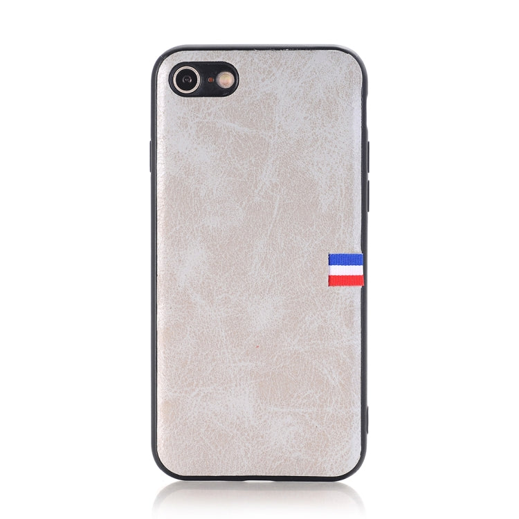 For iPhone SE 2020 & 8 & 7 PU Leather Crazy Horse Texture Flag Print Protective Back Case