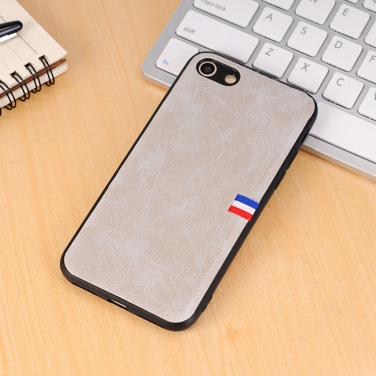 For iPhone SE 2020 & 8 & 7 PU Leather Crazy Horse Texture Flag Print Protective Back Case