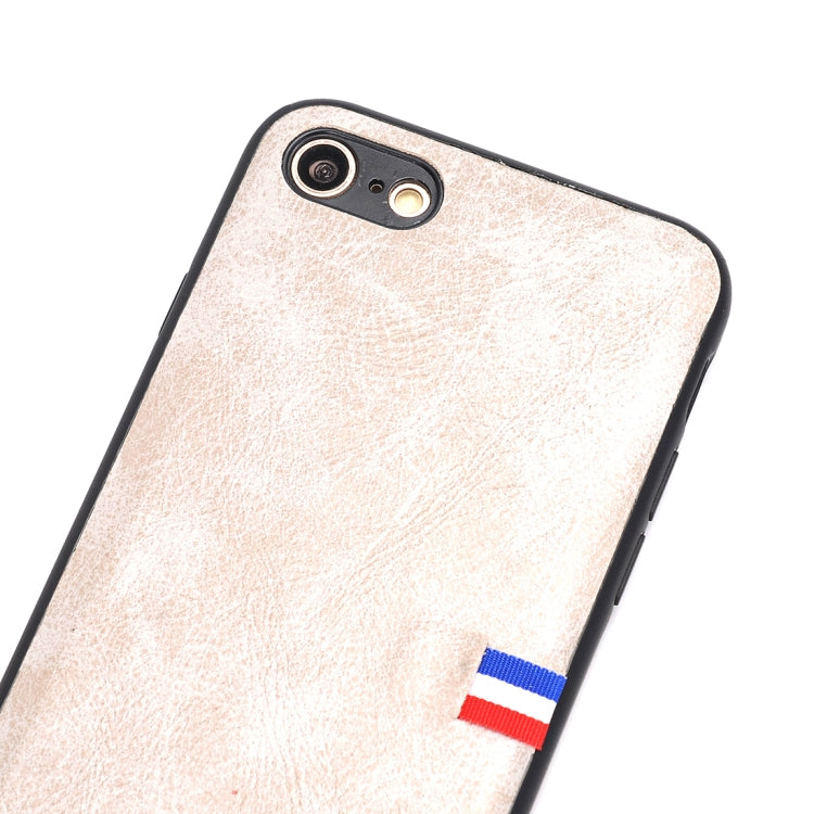 For iPhone SE 2020 & 8 & 7 PU Leather Crazy Horse Texture Flag Print Protective Back Case