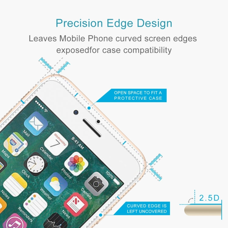 100 PCS for iPhone 8 Plus & iPhone 7 Plus 0.26mm 9H Surface Hardness 2.5D Explosion-proof Tempered Glass Non-full Screen Film