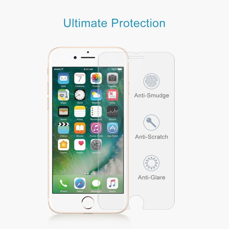100 PCS for iPhone 8 Plus & iPhone 7 Plus 0.26mm 9H Surface Hardness 2.5D Explosion-proof Tempered Glass Non-full Screen Film