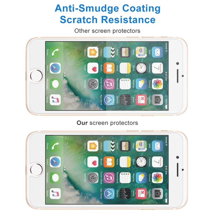 100 PCS for iPhone 8 Plus & iPhone 7 Plus 0.26mm 9H Surface Hardness 2.5D Explosion-proof Tempered Glass Non-full Screen Film