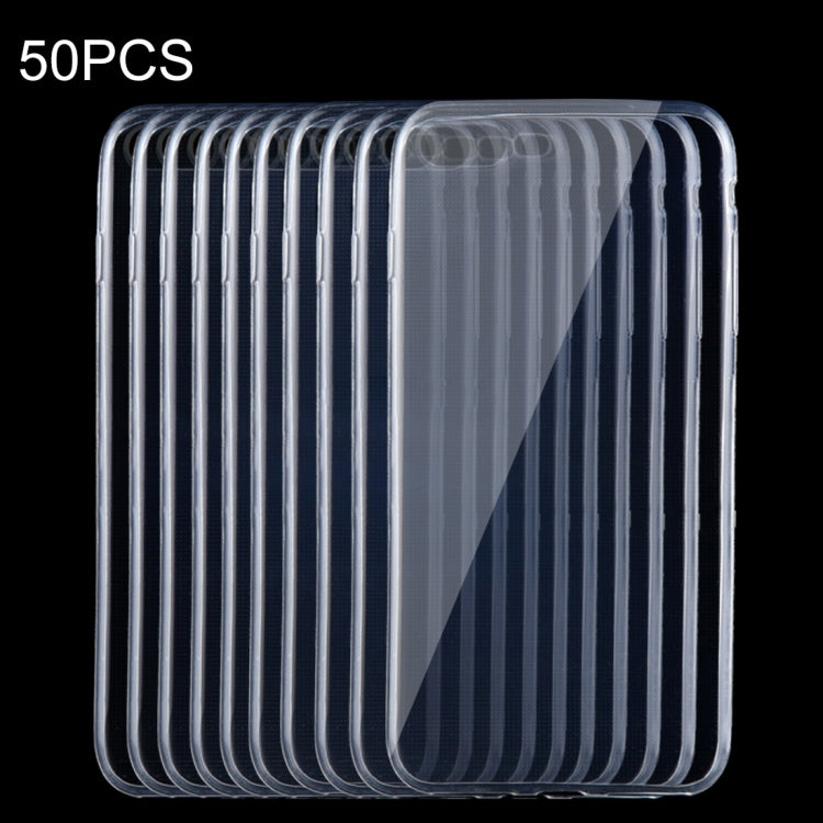 50 PCS for iPhone 8 Plus & 7 Plus   0.75mm Ultra-thin Transparent TPU Protective Case