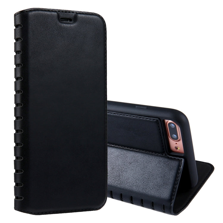 For iPhone 8 Plus & 7 Plus   PU Retro Texture with Absorption Horizontal Flip Leather Case with Holder & Card Slots