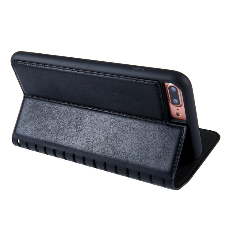 For iPhone 8 Plus & 7 Plus   PU Retro Texture with Absorption Horizontal Flip Leather Case with Holder & Card Slots