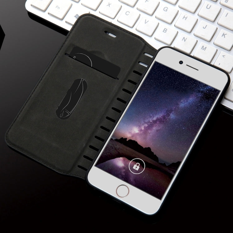 For iPhone 8 Plus & 7 Plus   PU Retro Texture with Absorption Horizontal Flip Leather Case with Holder & Card Slots