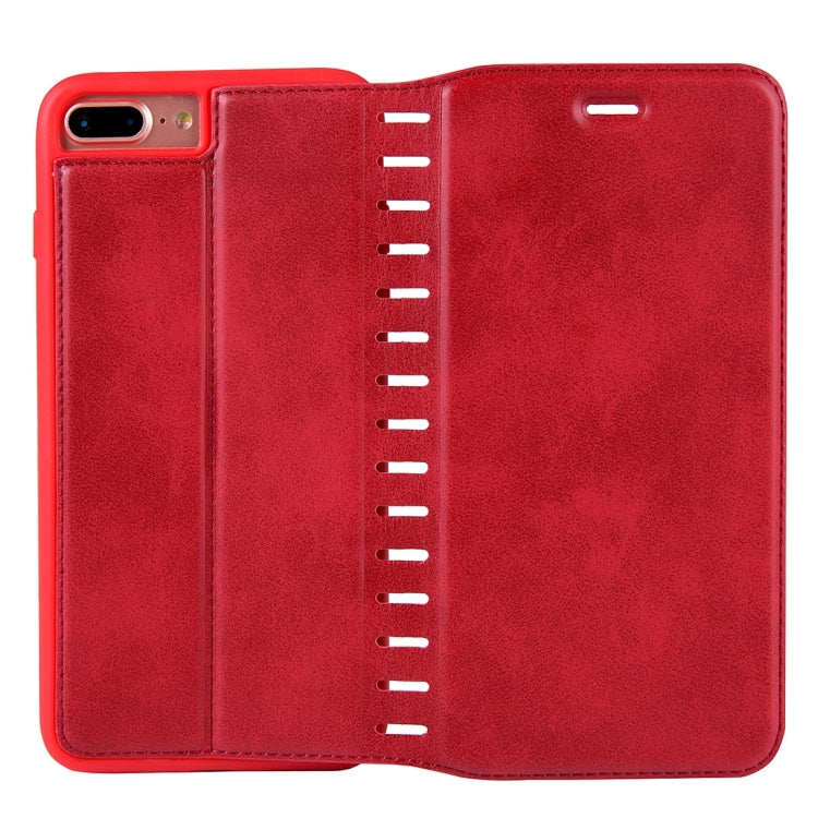 For iPhone 8 Plus & 7 Plus   PU Retro Texture with Absorption Horizontal Flip Leather Case with Holder & Card Slots