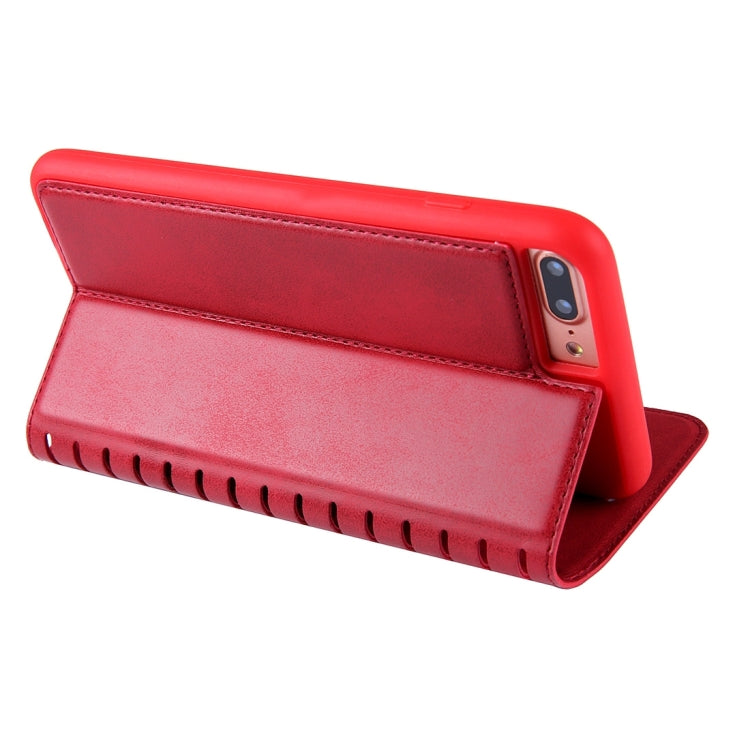 For iPhone 8 Plus & 7 Plus   PU Retro Texture with Absorption Horizontal Flip Leather Case with Holder & Card Slots