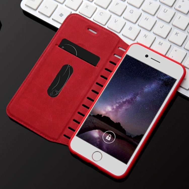 For iPhone 8 Plus & 7 Plus   PU Retro Texture with Absorption Horizontal Flip Leather Case with Holder & Card Slots