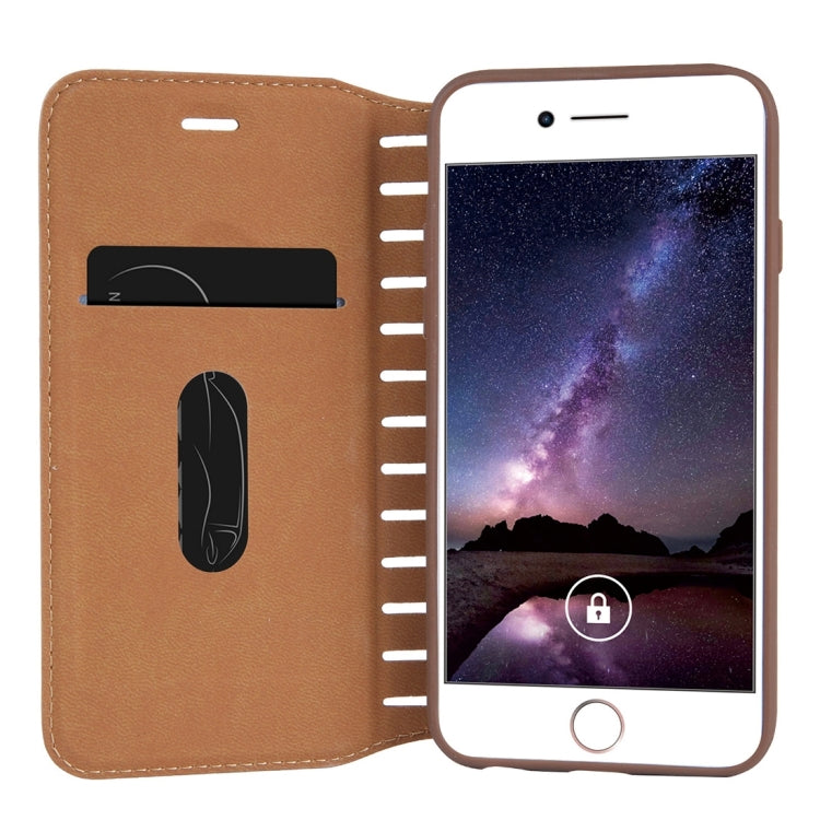 For iPhone 8 Plus & 7 Plus   PU Retro Texture with Absorption Horizontal Flip Leather Case with Holder & Card Slots