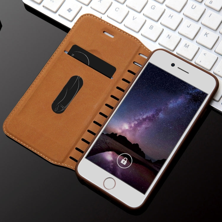 For iPhone 8 Plus & 7 Plus   PU Retro Texture with Absorption Horizontal Flip Leather Case with Holder & Card Slots