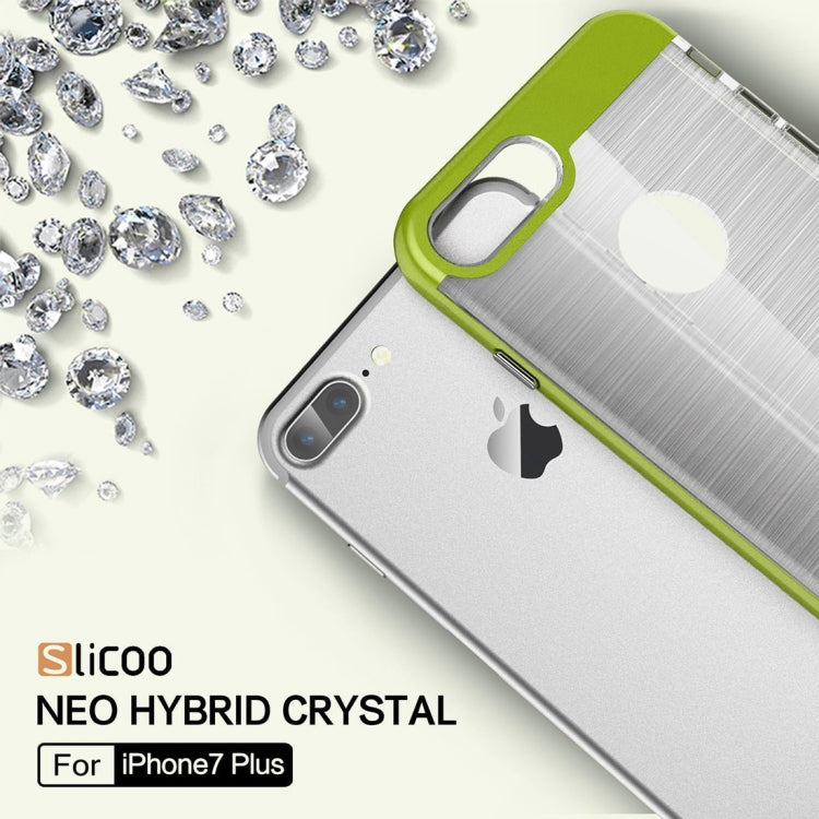 SLiCOO for iPhone 8 Plus & 7 Plus   Concise Fashion Separable Dichromatic Brushed Texture Transparent TPU + Electroplating PC Combination Case