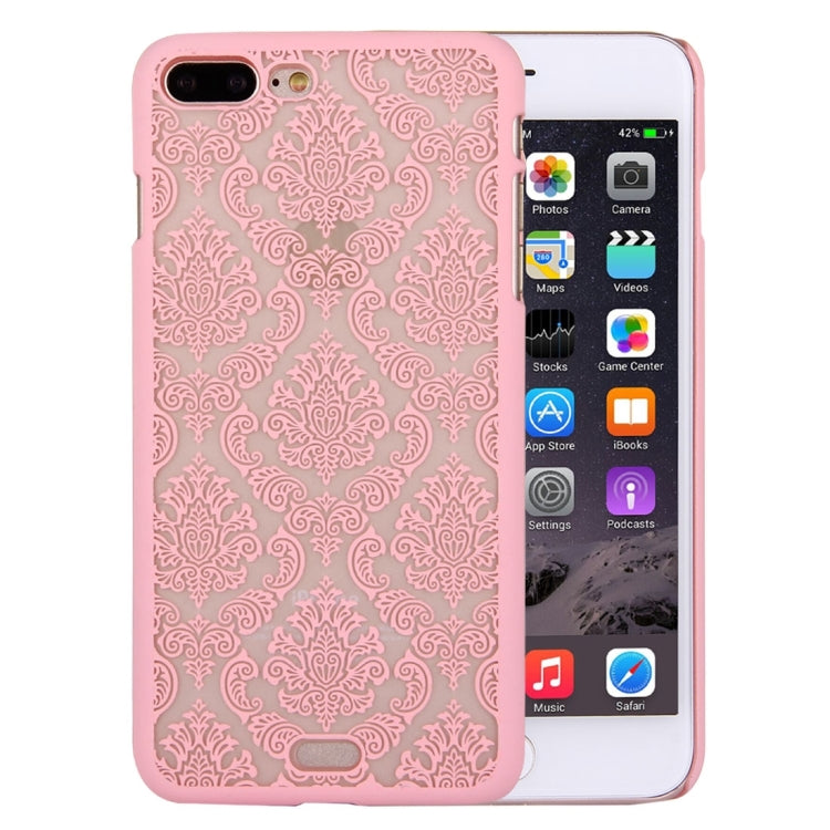 For iPhone 8 Plus & 7 Plus   Embossed Flowers Pattern Plastic Protective Case