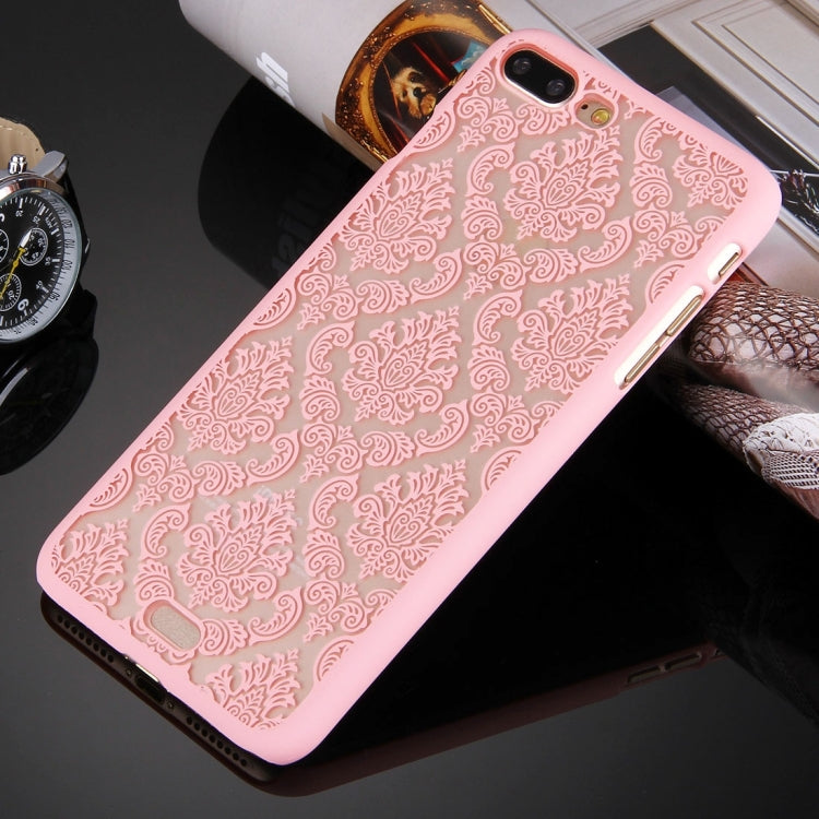 For iPhone 8 Plus & 7 Plus   Embossed Flowers Pattern Plastic Protective Case