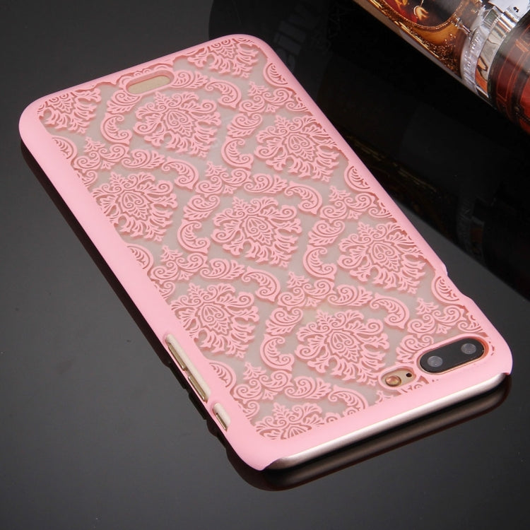 For iPhone 8 Plus & 7 Plus   Embossed Flowers Pattern Plastic Protective Case