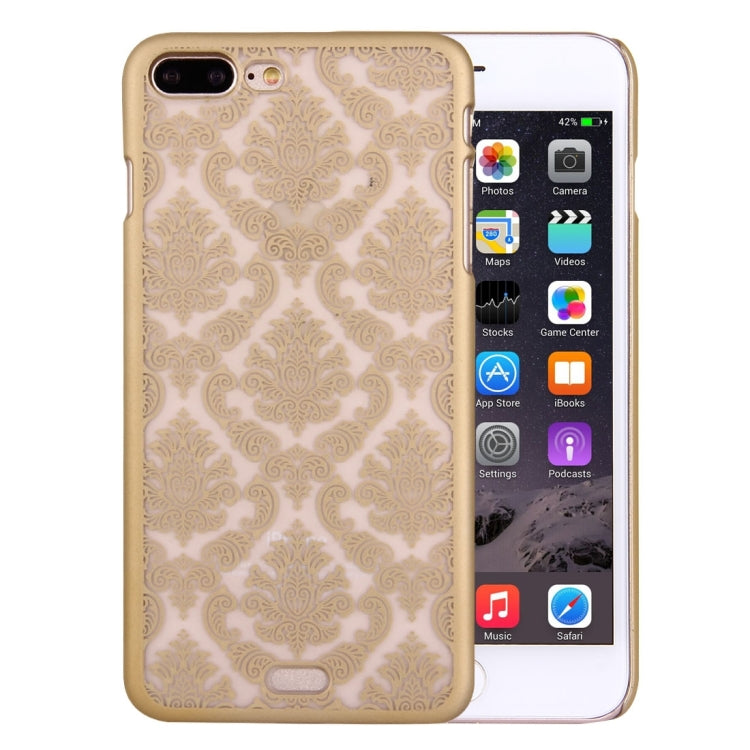For iPhone 8 Plus & 7 Plus   Embossed Flowers Pattern Plastic Protective Case