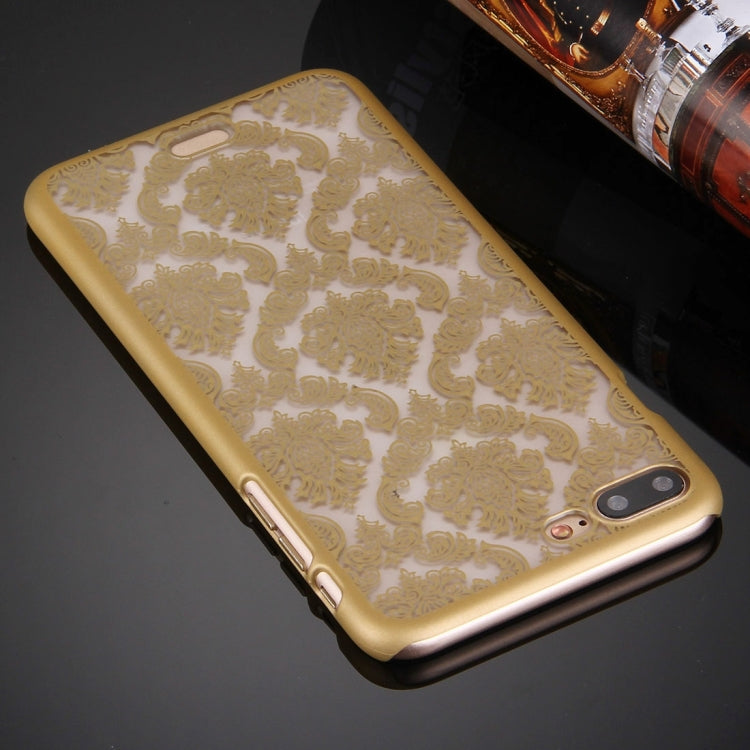 For iPhone 8 Plus & 7 Plus   Embossed Flowers Pattern Plastic Protective Case