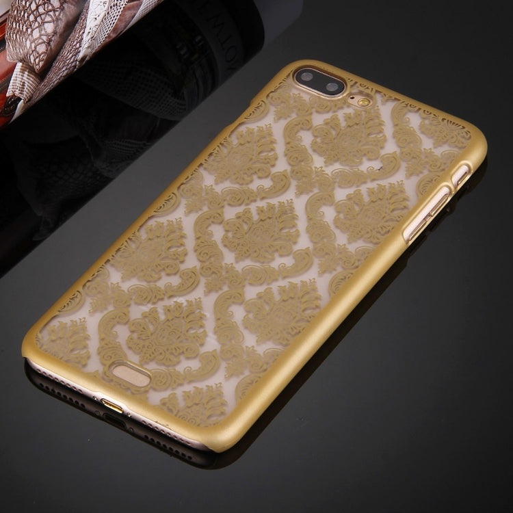For iPhone 8 Plus & 7 Plus   Embossed Flowers Pattern Plastic Protective Case