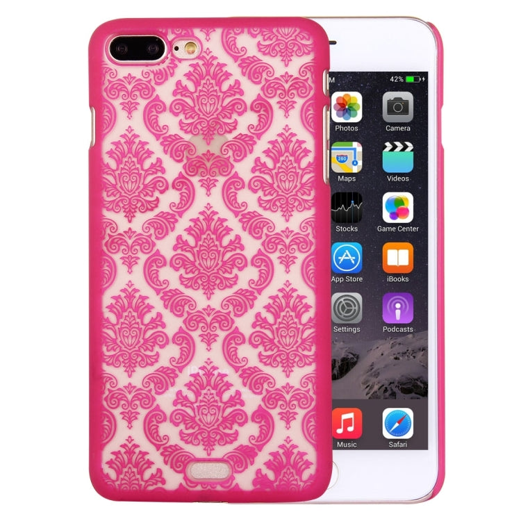 For iPhone 8 Plus & 7 Plus   Embossed Flowers Pattern Plastic Protective Case