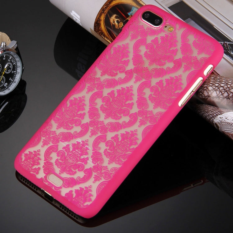 For iPhone 8 Plus & 7 Plus   Embossed Flowers Pattern Plastic Protective Case